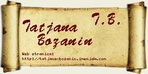 Tatjana Božanin vizit kartica